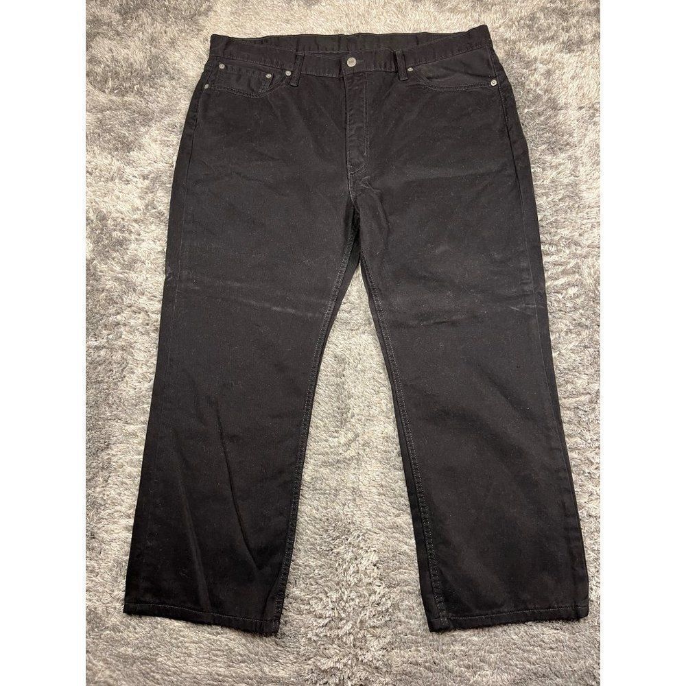 Levis 514 Jean Men 42x30 Black Stretch Slim Straight Leg Red Tab Denim